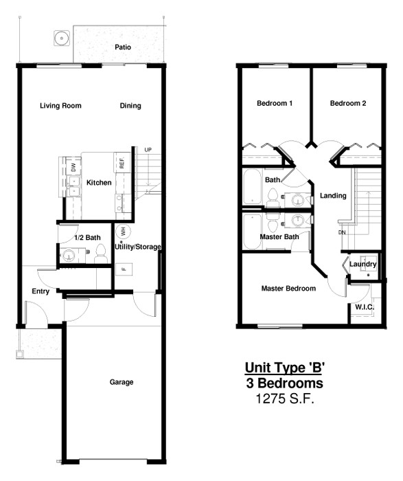 Plano de planta - Brookings Prairie View Townhomes