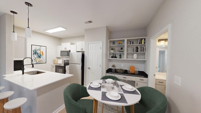 Newly Renovated Dining and Kitchen Area - Forty57 Apartments