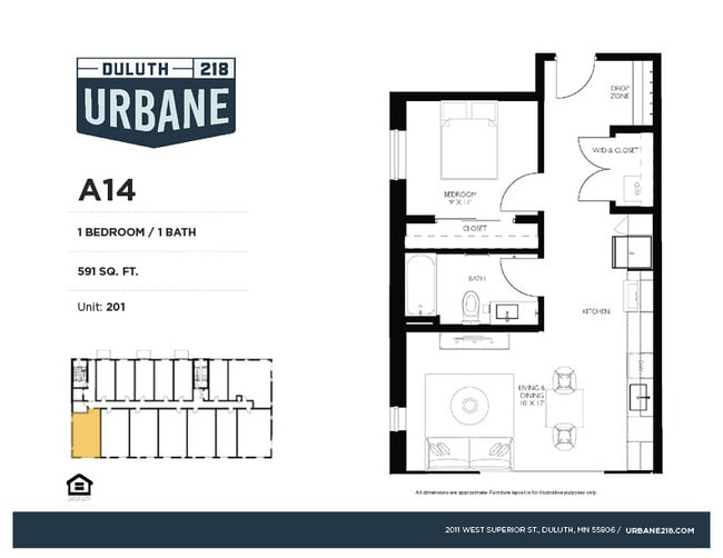 Plano de planta Urbane218 A14 - Urbane218