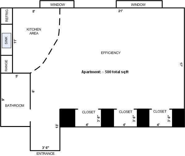 0BR/1BA - Crestwood Apartments