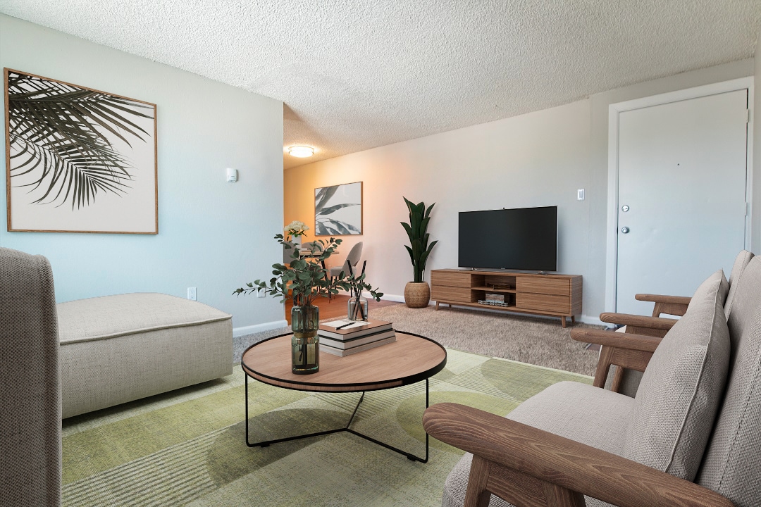 1 BR, 1 BA (Type C) - Living Room - Joliet Towers