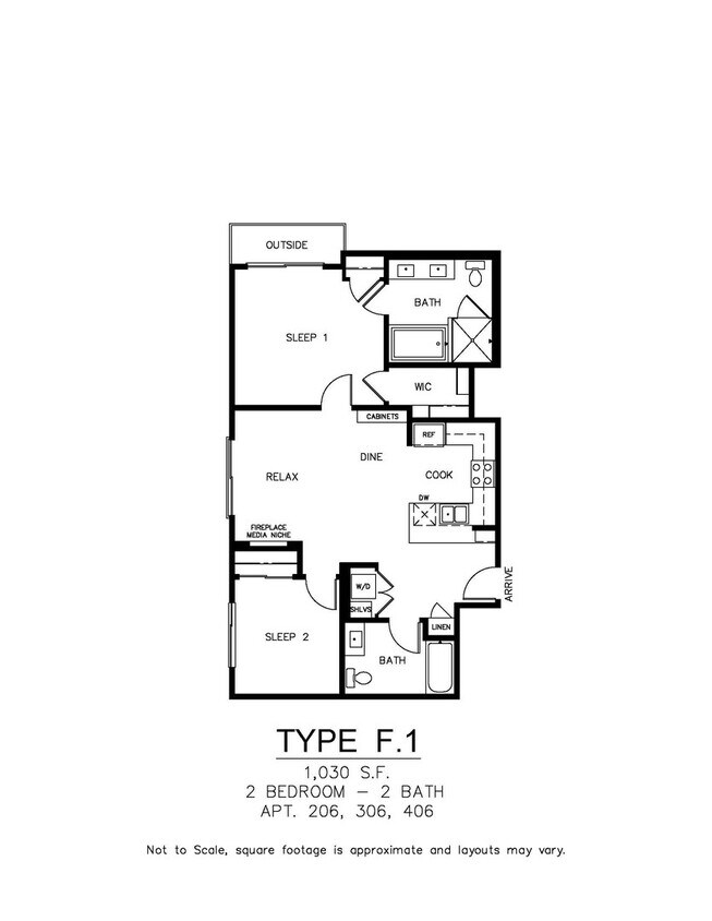 Primary Photo - Unit Type: F1 | 2 Bedroom | 2 Bathroom