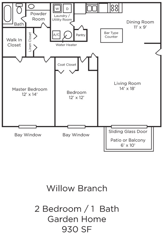 2HAB/1BA - Willow Branch