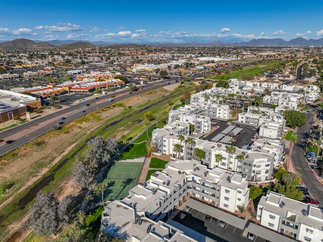 Apartment homes next to wash area