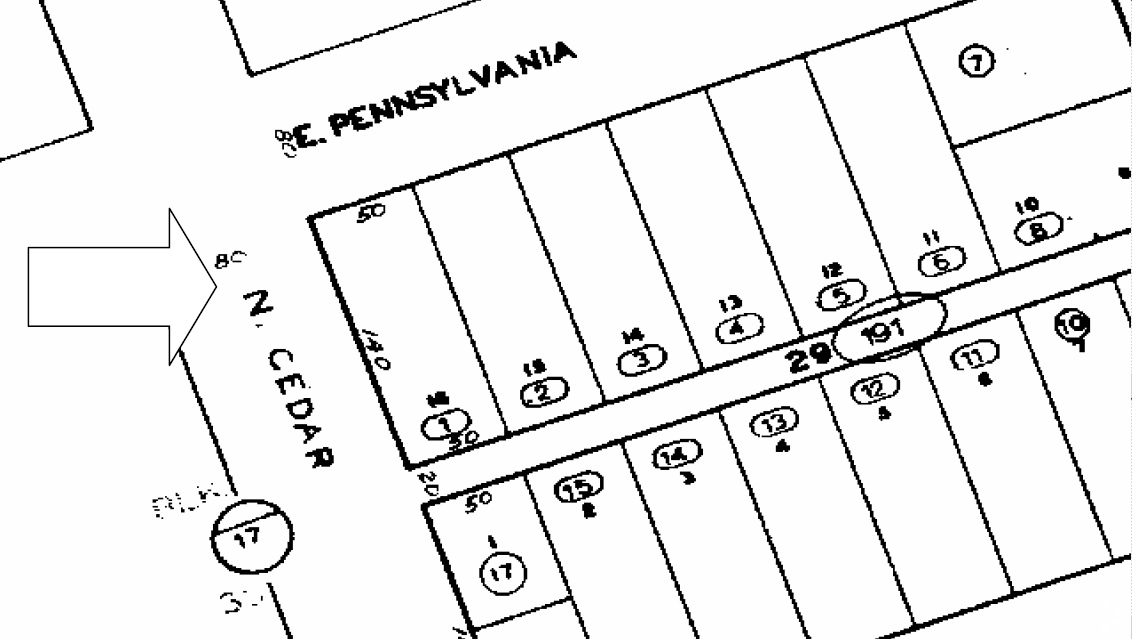 Mapa de la parcela - 250 N Cedar St