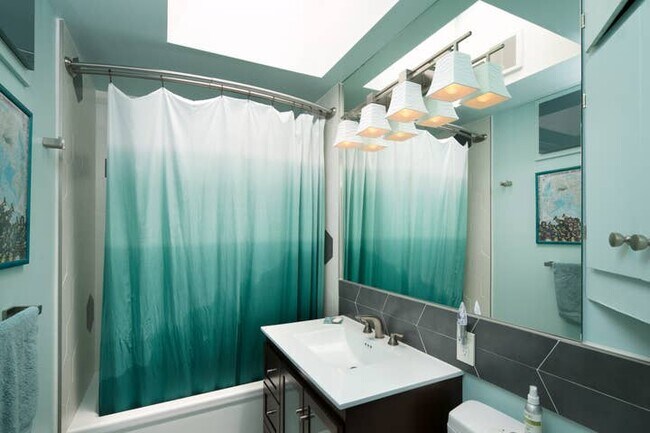 remodeled bathroom with skylight - 330 Louisburg St
