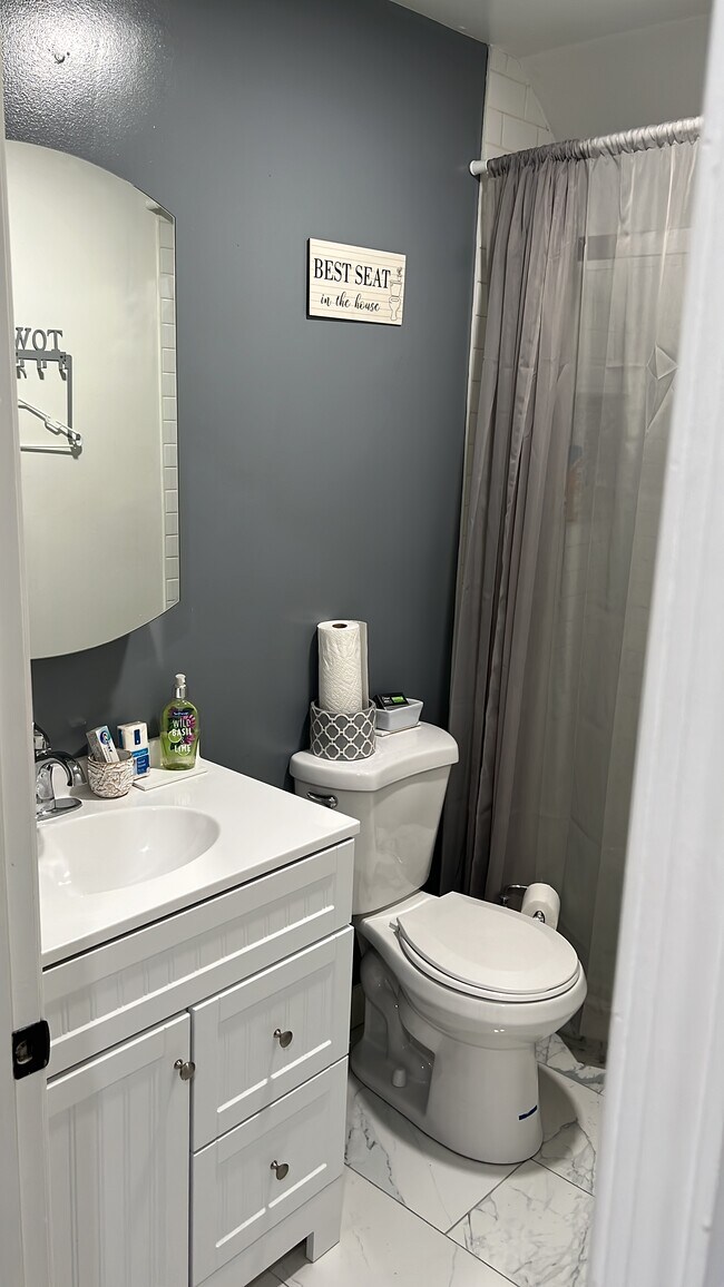 Bathroom is stylish and sleek with walk in shower - 930 S Hanover St