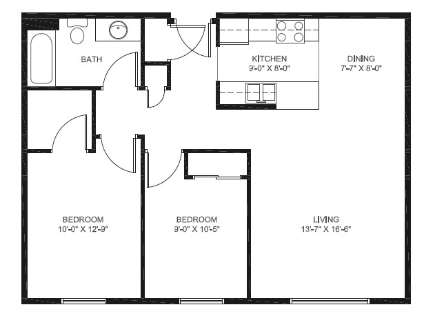 2BR/1BA - North Ridge Apartments & Townhomes