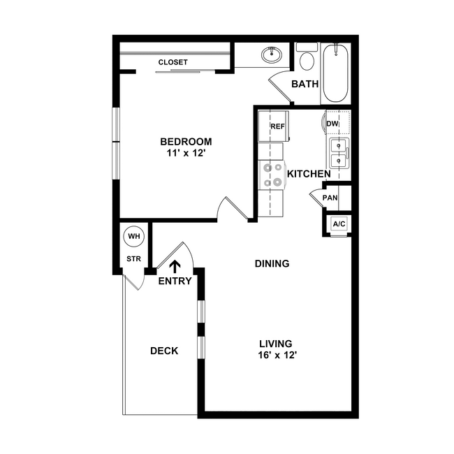 1X1-516sf .jpg - Sycamore Creek Apartments