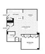 1 Bedroom, 1 Bath 929 SF A4R