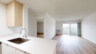 This 650 square foot apartment in Newport Beach offers a thoughtful layout maximizing space and functionality. The open-concept design seamlessly integrates the living room and kitchen, creating an airy atmosphere. The living area is anchored by stunning hardwood floors that extend throughout the space, adding warmth and elegance.

The kitchen, while compact, is efficiently designed with modern stainless steel appliances and ample counter space. A breakfast bar provides additional seating and separates the kitchen from the living area without disrupting the open feel.

The bedroom, measuring 250 square feet, is generously sized and features the same hardwood flooring. Large windows allow natural light to flood the space, enhancing the sense of openness. The bathroom is sleek and modern, with clean lines and a contemporary aesthetic.

A standout feature is the private balcony, accessible through sliding glass doors, offering urban views and extending the living space outdoors. The apartment also includes practical amenities such as a ceiling fan and window-unit air conditioner for comfort.

Overall, this apartment combines modern design with practical living, making efficient use of its 650 square feet to create a comfortable and stylish urban home.