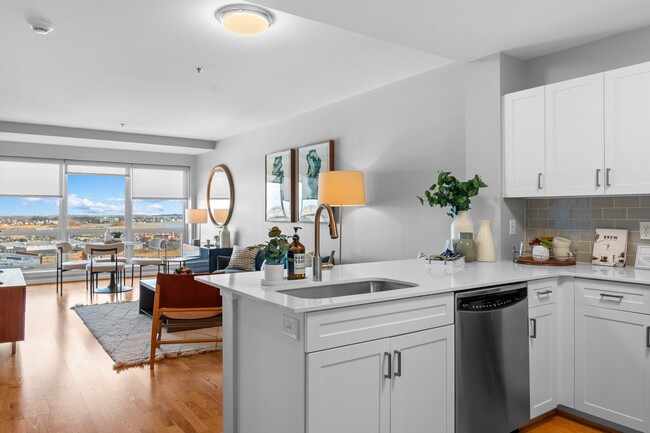 Plank-style flooring at The Amelia Apartments in Quincy, MA - Amelia