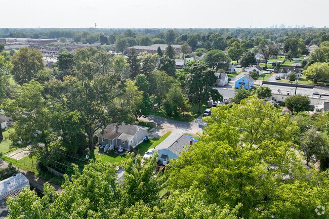 Whitehall overview with Columbus on the skyline.