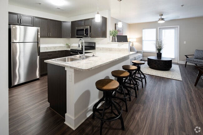 1BR, 1BA - 738SF Kitchen - Chase Creek Apartment Homes