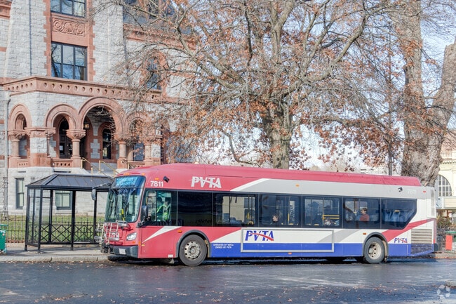 Bus lines are active in the Northampton area.