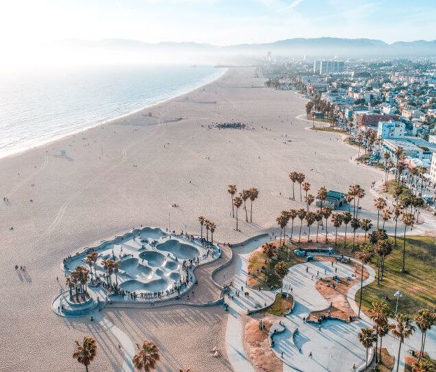 Aerial view of Venice Beach
