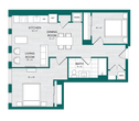 1 Bed 1 Bath Den-D8.1