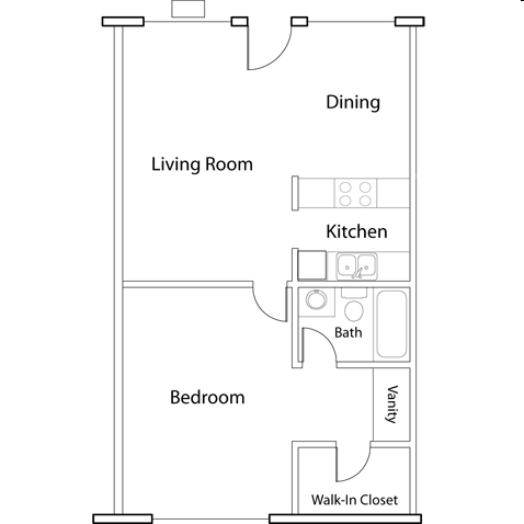 1BR/1BA - Courtyard Village Apartments