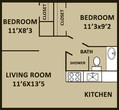 2C-2 Bedroom 1 Bath