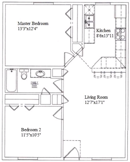 2BR/1BA - Sage Apartments