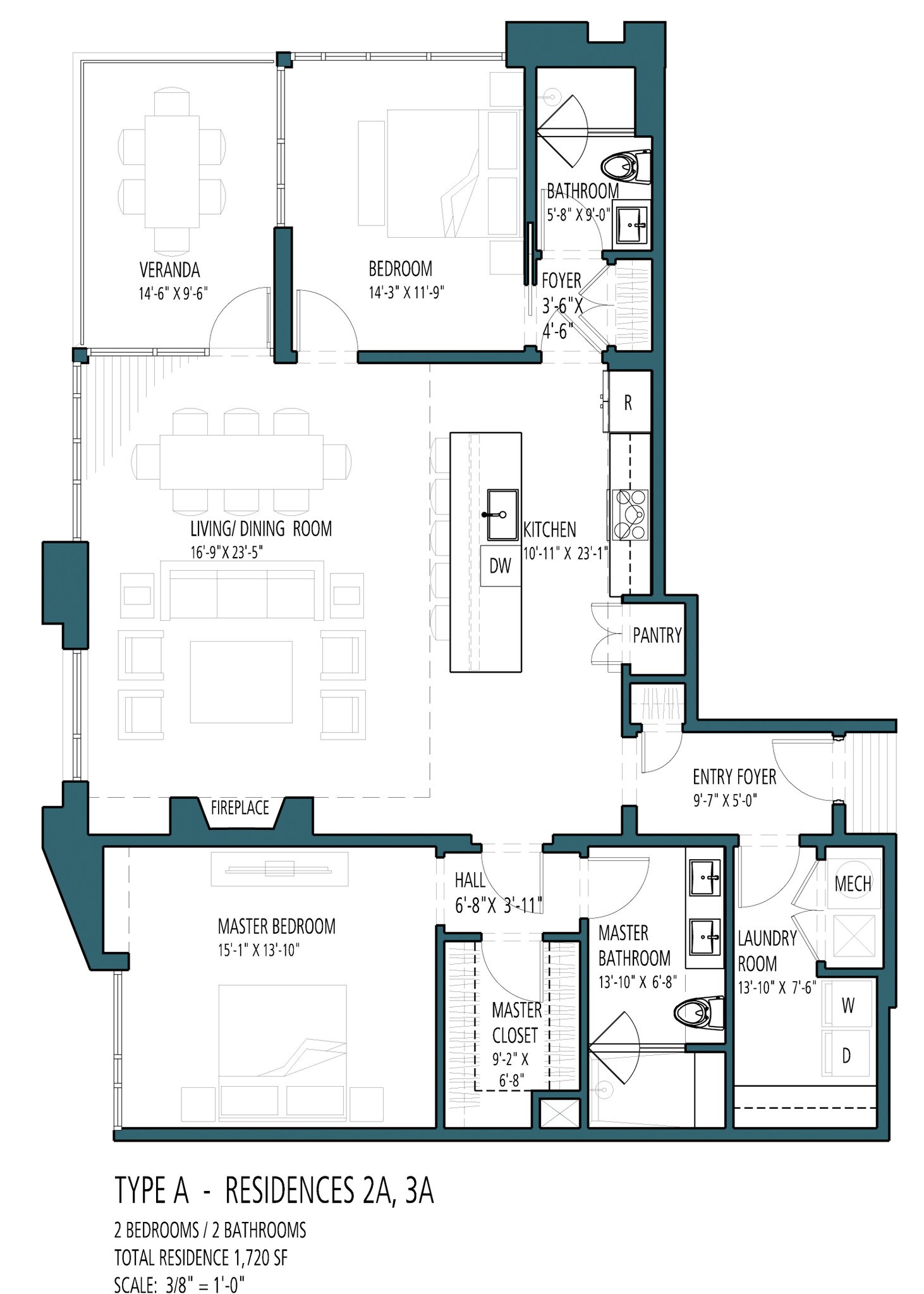 Harbor Verandas – Type D - 3 bedroom / 2 bath