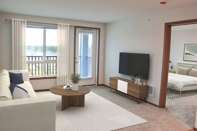 Sala de estar con acceso al balcón - Kendrick Landing Apartments