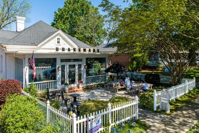 Locals Enjoying Delicious Coffee at Brakeman's Coffee in Matthews, NC