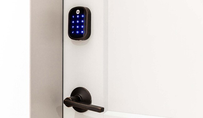 Every home at The Left Bank is outfitted with high-grade door locks featuring keyless entry and high-level encryption. - The Left Bank