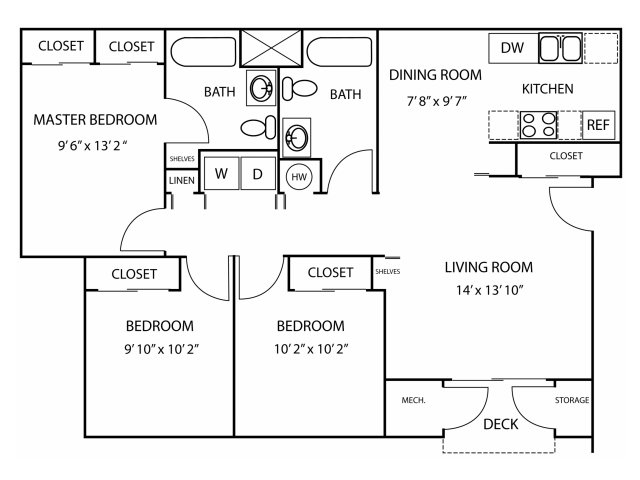 3BR/2BA - Orchard Heights Apartments