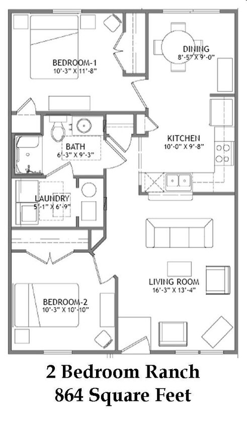 2HAB/1BA - Creekside Village Apartments