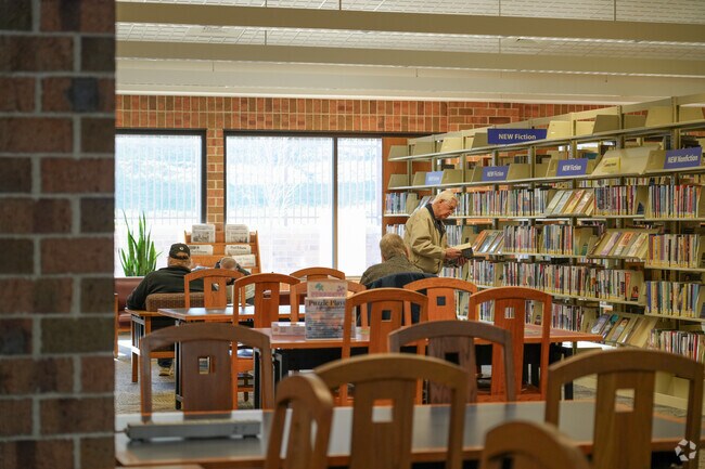 Check out the great selection of books at the local library in Dyer.