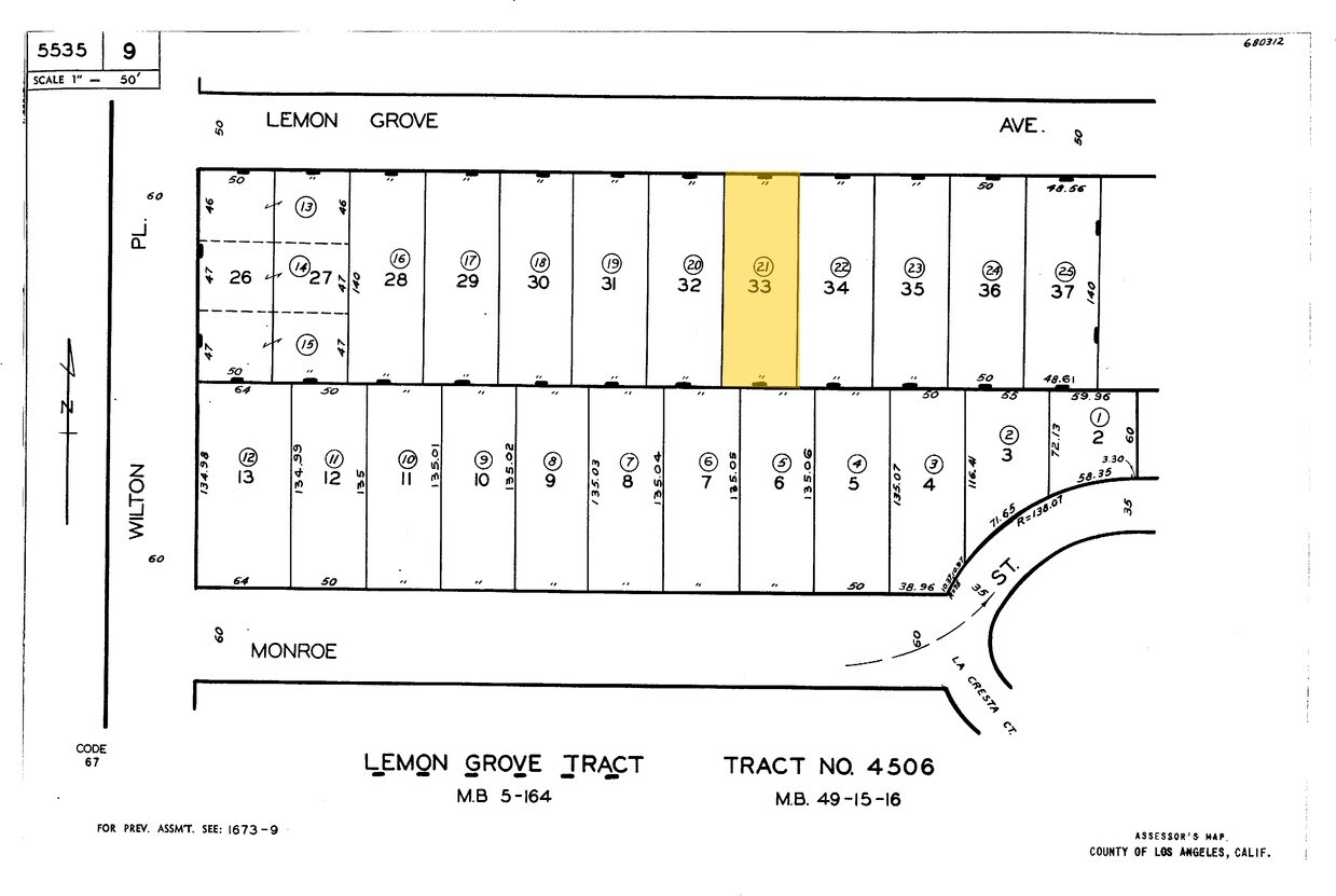 Mapa de la parcela - 5418 Lemon Grove Ave