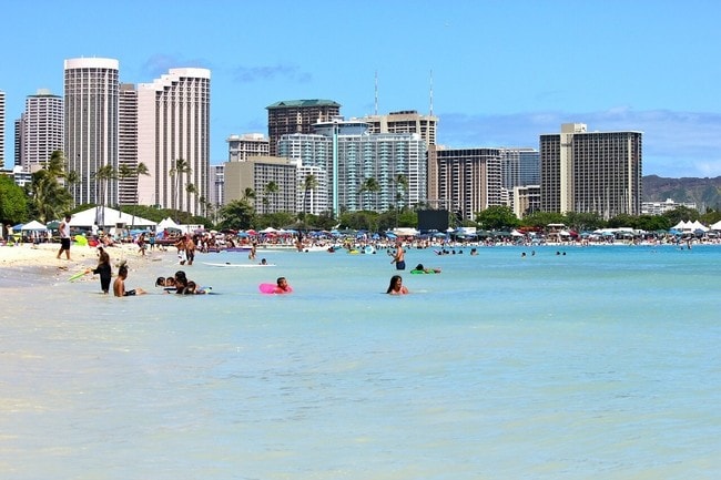 Enjoying the day at Waikiki Beach