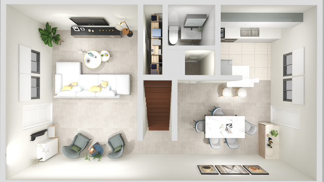 SAN 2-2.5 floorplan C-1 1150sqft-View 2.jpg - San Carlos