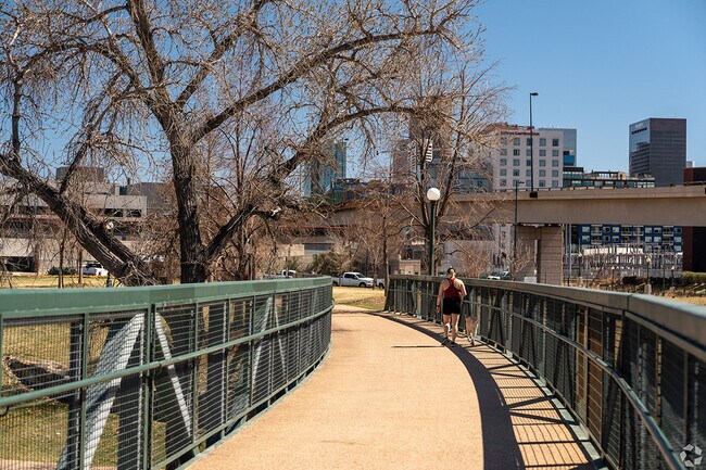 The South Platte River Trail winds through LoDo..