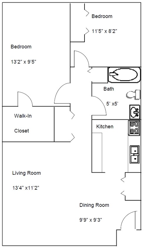 2BR/1BA - South Pointe I, II & III Apartments