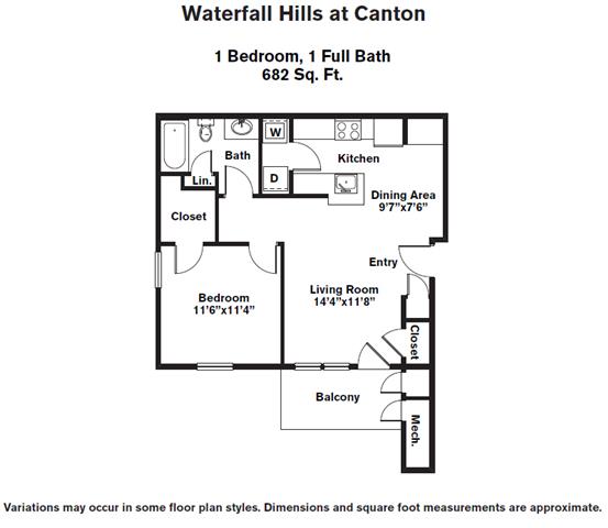 Plano de planta - Waterfall Hills at Canton