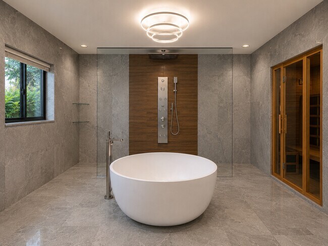 Baño principal, ducha y sauna. - 10244 Vestal Ct