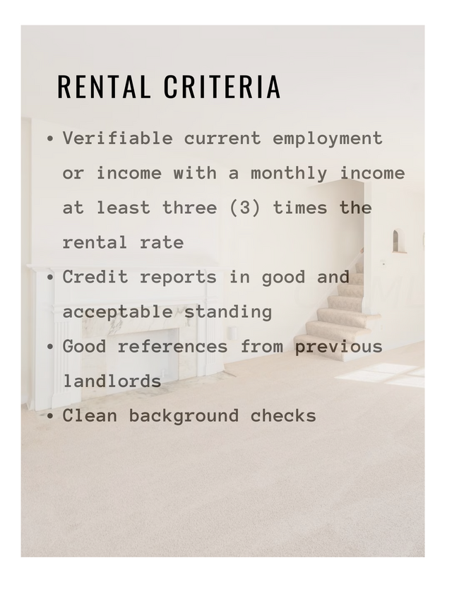 Rental Criteria - 62 N Westmoor Ave