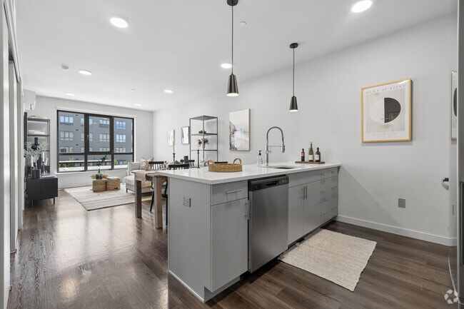 1BR, 1BA - 715SF - Kitchen and Living Room - Sono Central