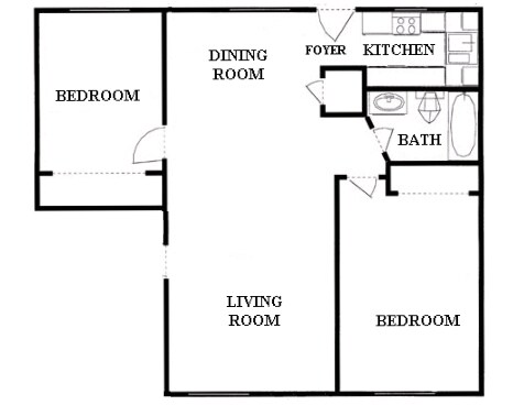 Wyoga Place Apartments – Two Bedroom/One Bath