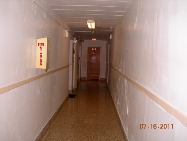 Concrete hallways great for sound proofing - West Riverview Terrace Apartments