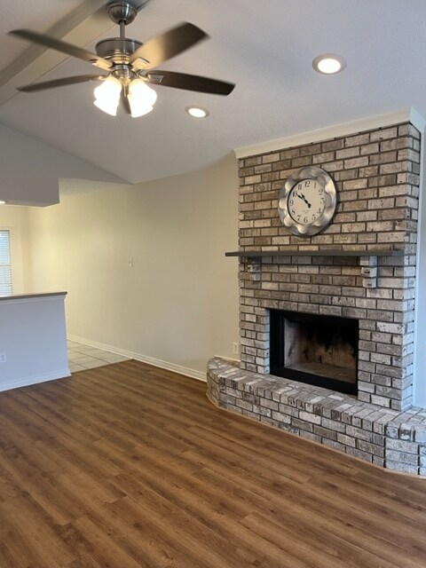 Fireplace is decorative only. You can place candles in it, though. - 2316 Judy Dr
