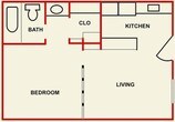 Studio, 1 Bath Model