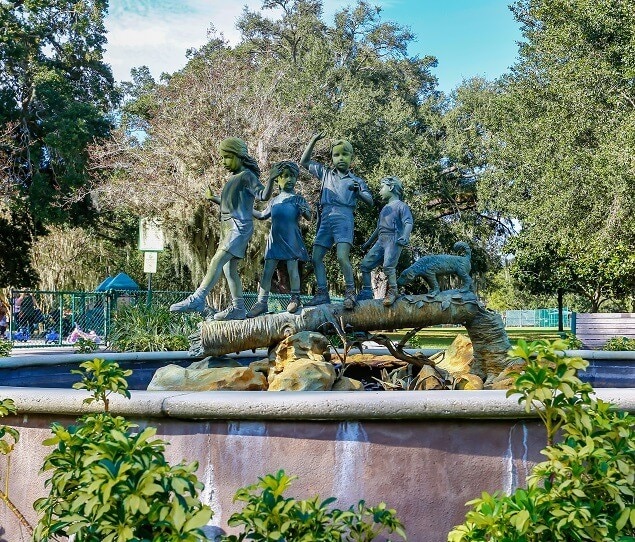 Charming sculpture in Delaney Park