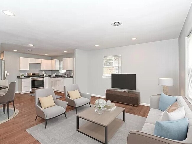 Kitchen and living room (not furnished) - 4233 Crittenden Ave