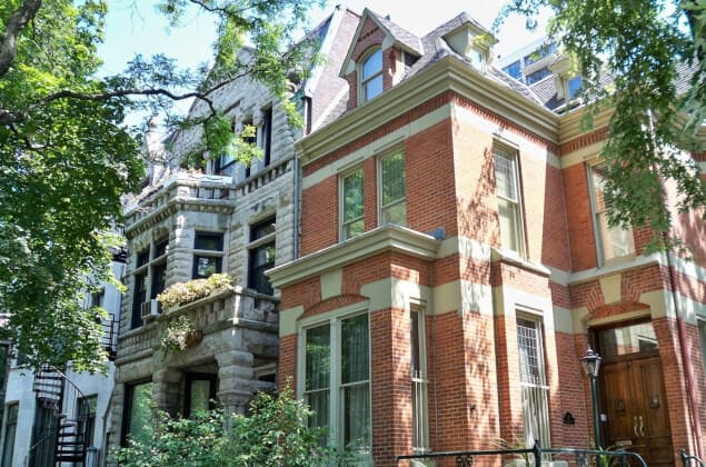 A sunny day on a residential street in Lincoln Square