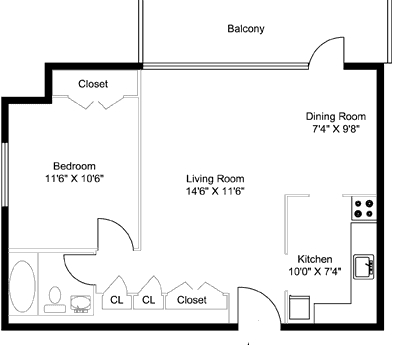 1BR/1BA - Imperial Towers