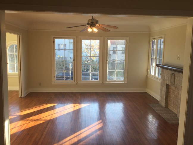 Living Room with Vintage Faux Fireplace - 235 S Catalina St