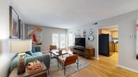 Located at 865 Bellevue Rd in Nashville, TN, this two-story, 2-bedroom, 3-bathroom home is thoughtfully laid out across two well-proportioned floors. The main level features a welcoming living room with warm hardwood flooring, a textured ceiling, and French doors that invite natural light and provide outdoor access. Adjacent to the living room, the dining area offers a cozy, intimate setting, while the kitchen is equipped with wood cabinetry and full-size appliances, including a large refrigerator. Hardwood floors flow consistently throughout both levels, lending a cohesive and warm aesthetic to the entire home. Upstairs, the primary bedroom provides a comfortable retreat with a walk-in closet featuring wire shelving and a dedicated en-suite bathroom with a tub-shower combination. The second bedroom is well-sized, brightened by a large window with views of surrounding greenery, and features its own closet. The home includes a total of three bathrooms to serve both floors conveniently. An in-unit laundry area houses a full-size side-by-side washer and dryer. A staircase and hallway connect the two levels seamlessly, completing this functional and inviting layout in a desirable Nashville location.